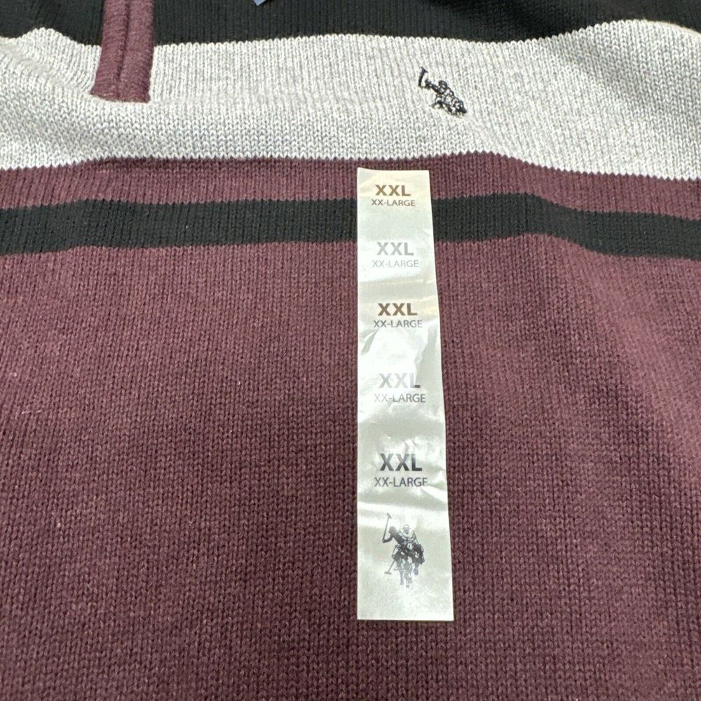 NWT U.S. Polo‎ Men's Knit Sweater Cotton Sangria Size XXL - Picture 2 of 10